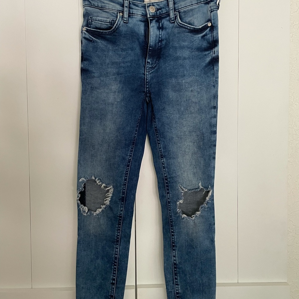 Free People High Rise Busted Skinny Jeans